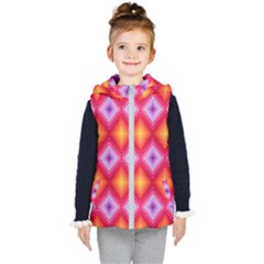 Texture Surface Orange Pink Kids  Hooded Puffer Vest by Mariart