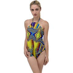 Abstract Art Design Digital Art Go With The Flow One Piece Swimsuit by Pakrebo