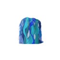 Wavy Blue Drawstring Pouch (XS) View2