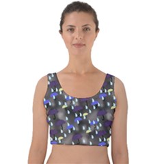 Rain And Umbrellas Velvet Crop Top by bloomingvinedesign