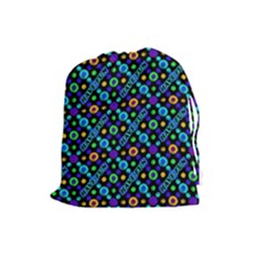 Have Fun Multicolored Text Pattern Drawstring Pouch (large) by dflcprintsclothing
