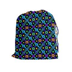 Have Fun Multicolored Text Pattern Drawstring Pouch (xl) by dflcprintsclothing