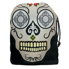 Skull Scary Art Digital Head Drawstring Pouch (xxxl) by Wegoenart