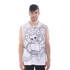 Cute Cat Coloring Page Design Men s Sportswear by Wegoenart