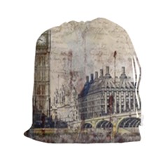 London Westminster Bridge Building Drawstring Pouch (xxl) by Wegoenart