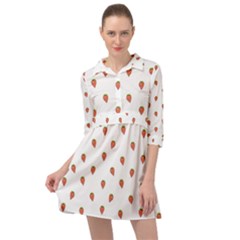 Cartoon Style Strawberry Pattern Mini Skater Shirt Dress by dflcprintsclothing