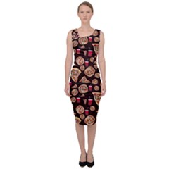 Pizza Pattern Sleeveless Pencil Dress by bloomingvinedesign
