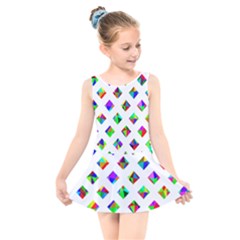 Rainbow Lattice Kids  Skater Dress Swimsuit by Mariart