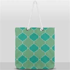 Tiles Arabesque Ottoman Bath Full Print Rope Handle Tote (large) by Wegoenart