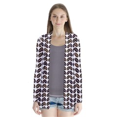 Coffee Beans Pattern Illustrator Drape Collar Cardigan by Wegoenart