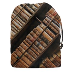 Books Bookshelf Classic Collection Drawstring Pouch (xxxl) by Wegoenart