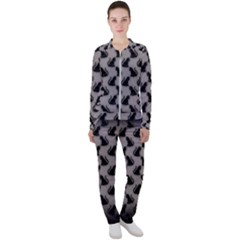 Black Cats On Gray Casual Jacket And Pants Set by bloomingvinedesign