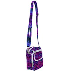Pink Blue Abstract Texture                     Shoulder Strap Belt Bag by LalyLauraFLM