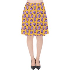 Tropical Orange Avocadoes Velvet High Waist Skirt by snowwhitegirl