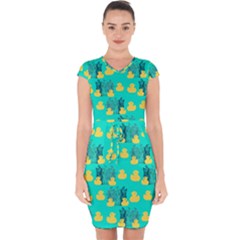 Little Yellow Duckies Capsleeve Drawstring Dress  by VeataAtticus