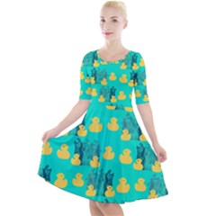 Little Yellow Duckies Quarter Sleeve A-line Dress by VeataAtticus