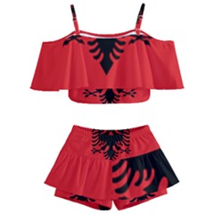 Albania Flag Kids  Off Shoulder Skirt Bikini by FlagGallery