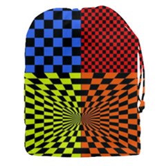 Checkerboard Again 7 Drawstring Pouch (xxxl) by impacteesstreetwearseven