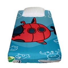 Dive Scuba Ocean Sea Water Fish Fitted Sheet (single Size) by Pakrebo