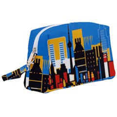 Architecture City House Window Wristlet Pouch Bag (large) by Pakrebo