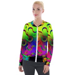 Ball Sphere Digital Art Fractals Velour Zip Up Jacket by Pakrebo