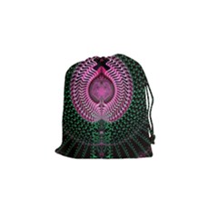 Fractal Traditional Fractal Hypnotic Drawstring Pouch (small) by Pakrebo
