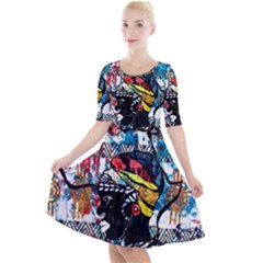 Image 1 Quarter Sleeve A-line Dress by TajahOlsonDesigns
