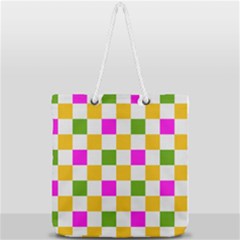 Checkerboard Again 3 Full Print Rope Handle Tote (large) by impacteesstreetwearseven