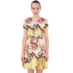 A Touch Of Vintage, Floral Design Adorable In Chiffon Dress by FantasyWorld7