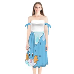 Patokip Shoulder Tie Bardot Midi Dress by MuddyGamin9