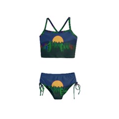 Neon City Retro Grid 80s Girls  Tankini Swimsuit by Pakrebo