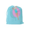 Lady in the pool Drawstring Pouch (Large) View2