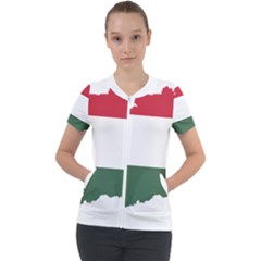 Hungary Country Europe Flag Short Sleeve Zip Up Jacket by Sapixe