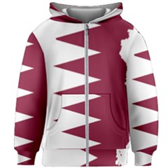 Borders Country Flag Geography Map Qatar Kids  Zipper Hoodie Without Drawstring by Sapixe