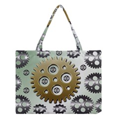 Gear Background Sprocket Medium Tote Bag by HermanTelo