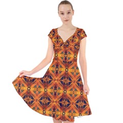 C 2 Cap Sleeve Front Wrap Midi Dress by ArtworkByPatrick