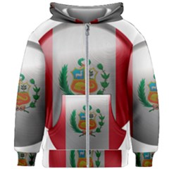 Peru Flag Country Symbol Nation Kids  Zipper Hoodie Without Drawstring by Sapixe