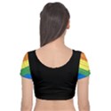 Rainbow Hair Velvet Short Sleeve Crop Top  View2