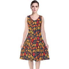 F 9 V-neck Midi Sleeveless Dress  by ArtworkByPatrick