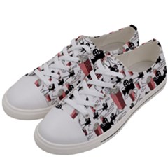 Movies And Popcorn Women s Low Top Canvas Sneakers by bloomingvinedesign