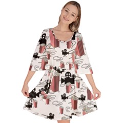Movies And Popcorn Velour Kimono Dress by bloomingvinedesign