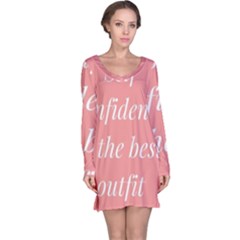 Self Confidence  Long Sleeve Nightdress by Abigailbarryart