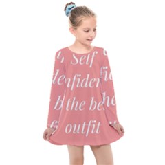 Self Confidence  Kids  Long Sleeve Dress by Abigailbarryart