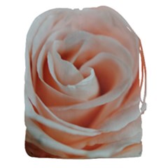 Soft Pink Rose Close Up Drawstring Pouch (xxxl) by bloomingvinedesign