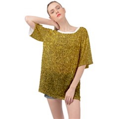 Gold Sparkles Oversized Chiffon Top by retrotoomoderndesigns
