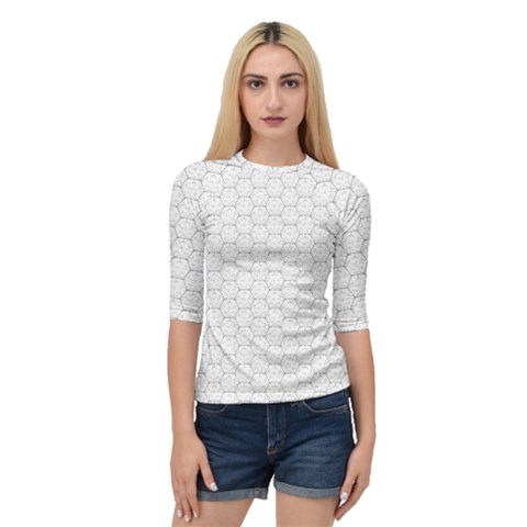 Hexagon Geometric Shape Quarter Sleeve Raglan Tee by Bajindul