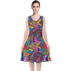 I 3 1 V-neck Midi Sleeveless Dress  by ArtworkByPatrick