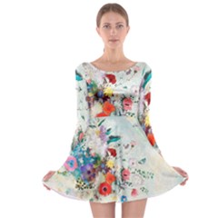 Floral Bouquet Long Sleeve Skater Dress by Sobalvarro