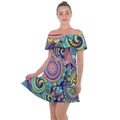 Ornament Off Shoulder Velour Dress by Sobalvarro