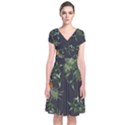 Pineapples pattern Short Sleeve Front Wrap Dress View1